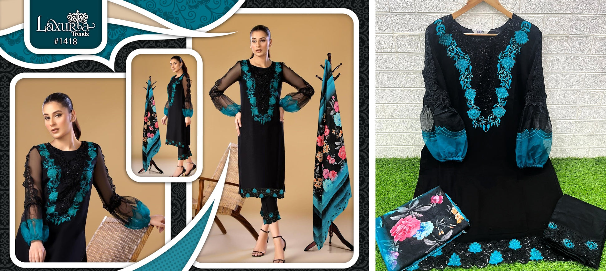1418 Laxuria Trendz Pakistani Readymade Suits