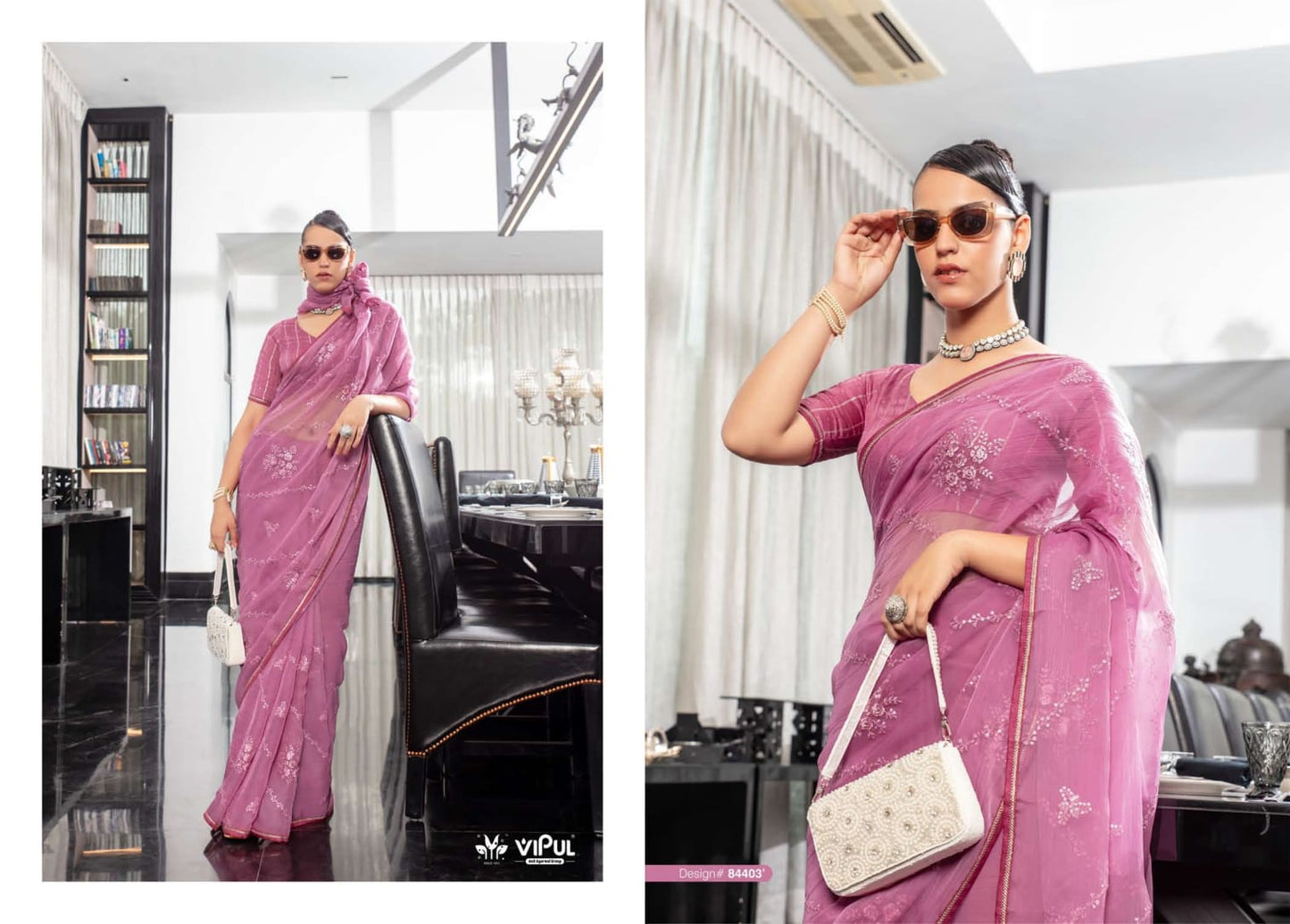 84403 Swara Vipul Chiffon Sarees