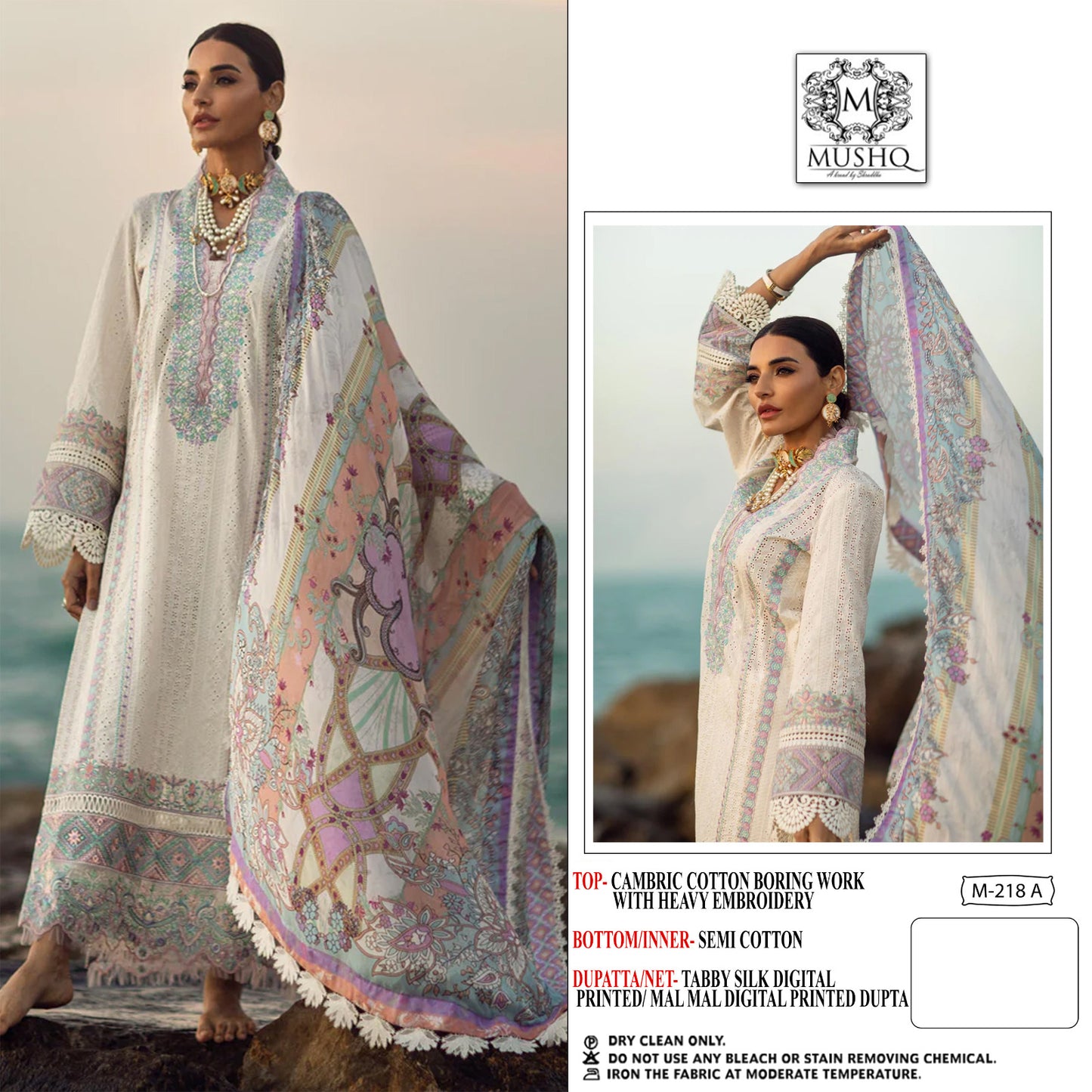 M-218-A Mushq Pakistani Salwar Suits