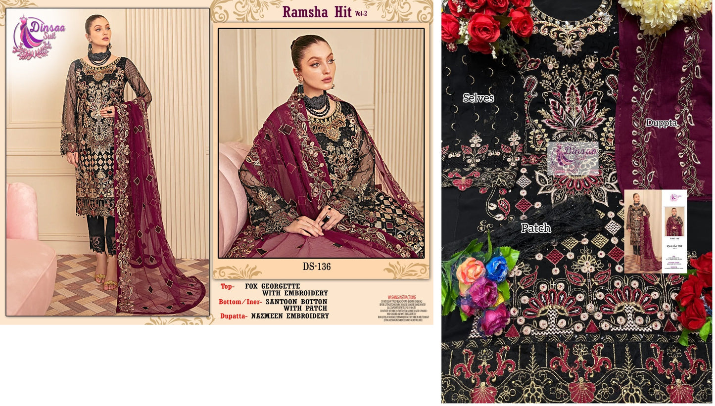 136 Ramsha Hit Vol 2 Dinsaa Suit Pakistani Salwar Suits