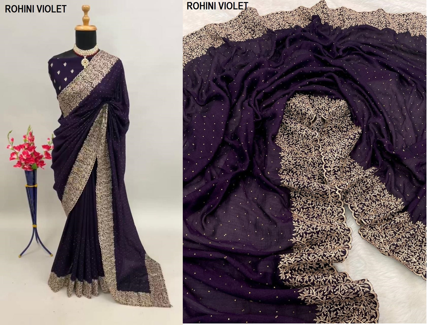 Rohini Violet Bt Sarees