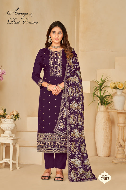 7302 Aanaya Vol 173 Dani Creation Unstitched Suits
