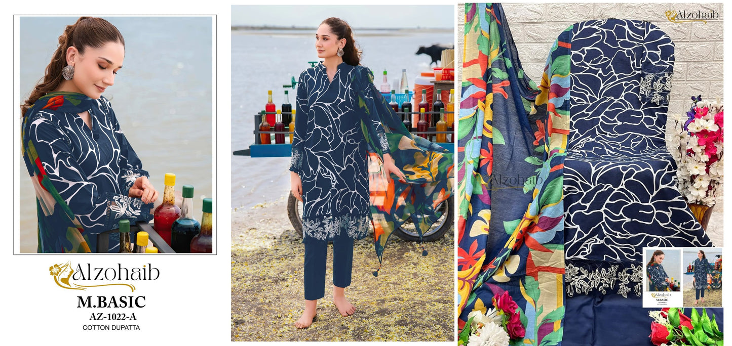 1022A M Basic Al Zohaib Pakistani Salwar Suits