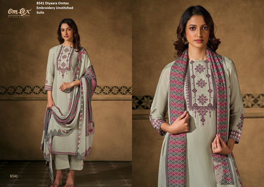 8541 Diyaara Omtex Embroidery Unstitched Suits