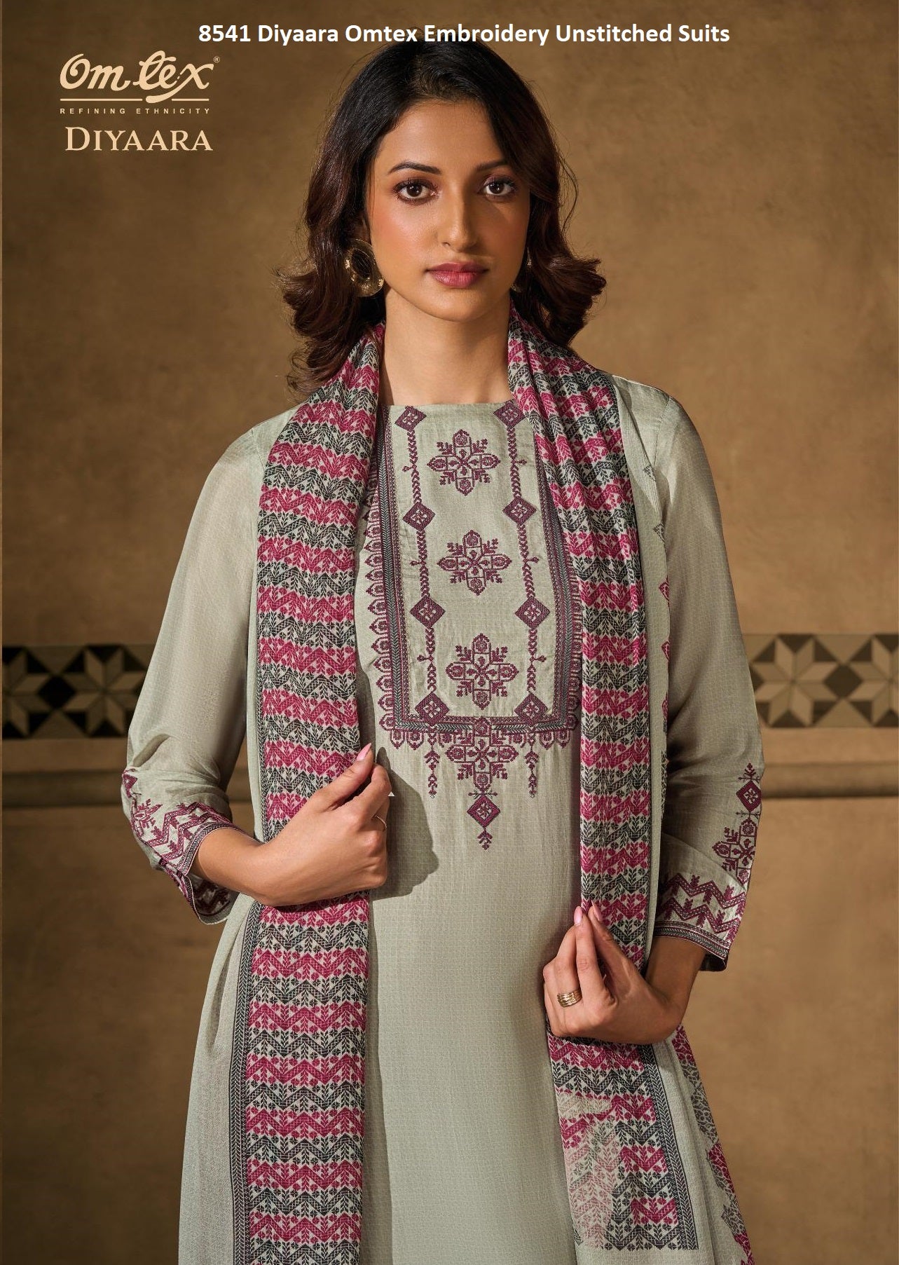 8541 Diyaara Omtex Embroidery Unstitched Suits