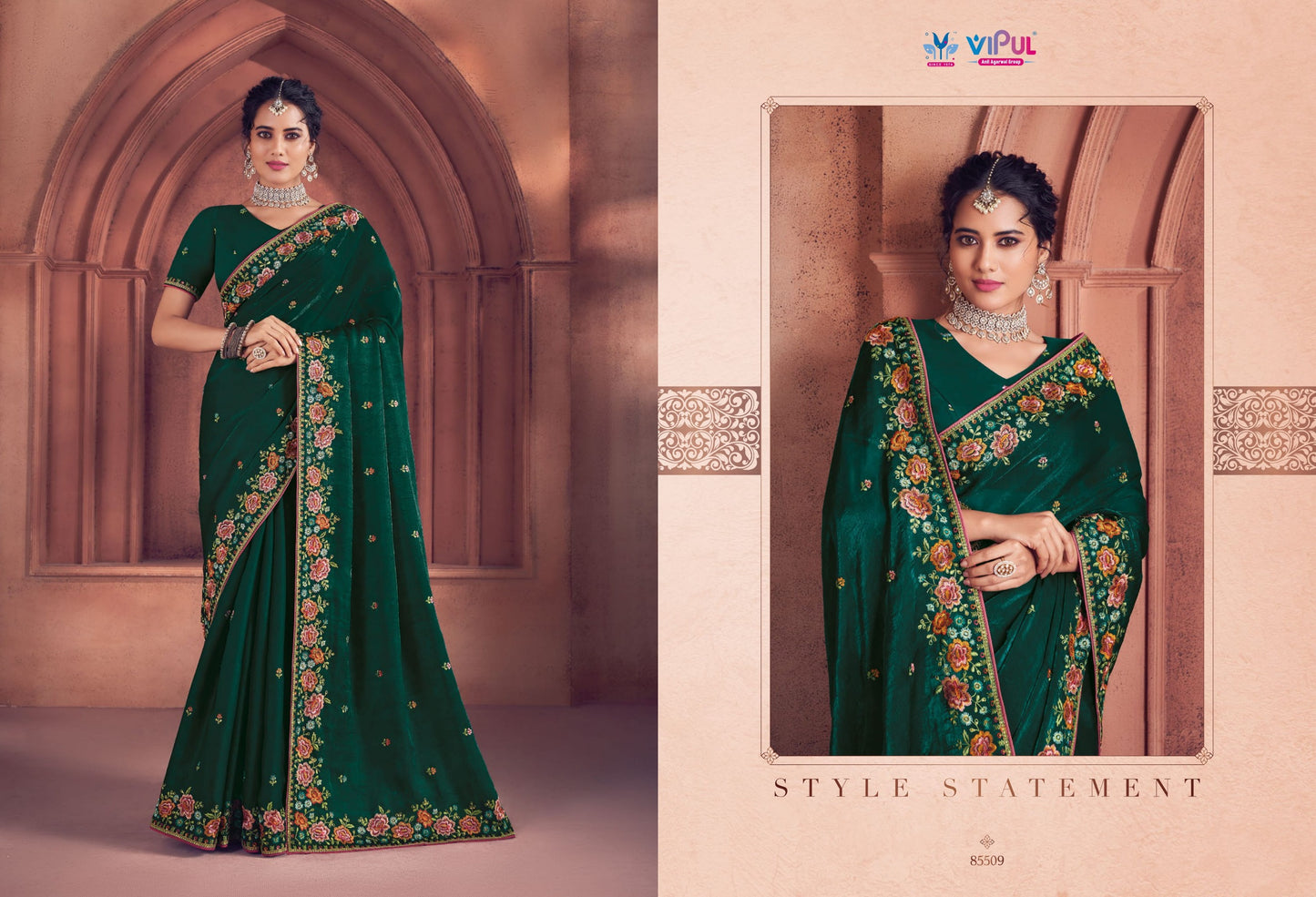 85509 Saubhagyashree Vipul Bridal Wear Sarees
