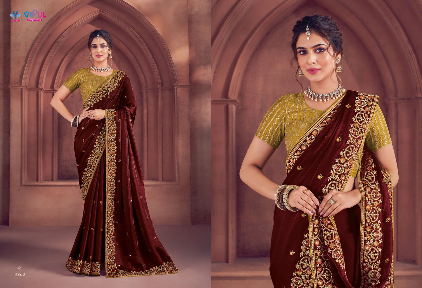 85510 Saubhagyashree Vipul Bridal Wear Sarees