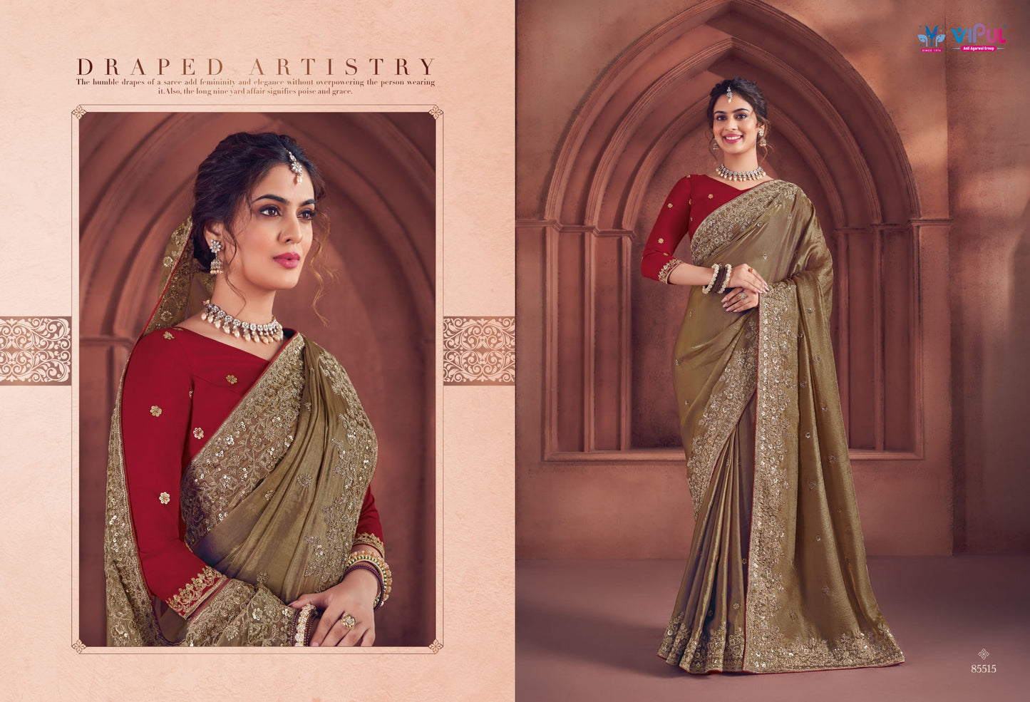 85515 Saubhagyashree Vipul Bridal Wear Sarees