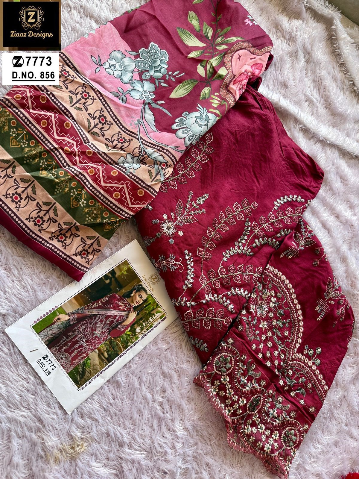856 Maroon Ziaaz Designs Rayon Pakistani Salwar Suits