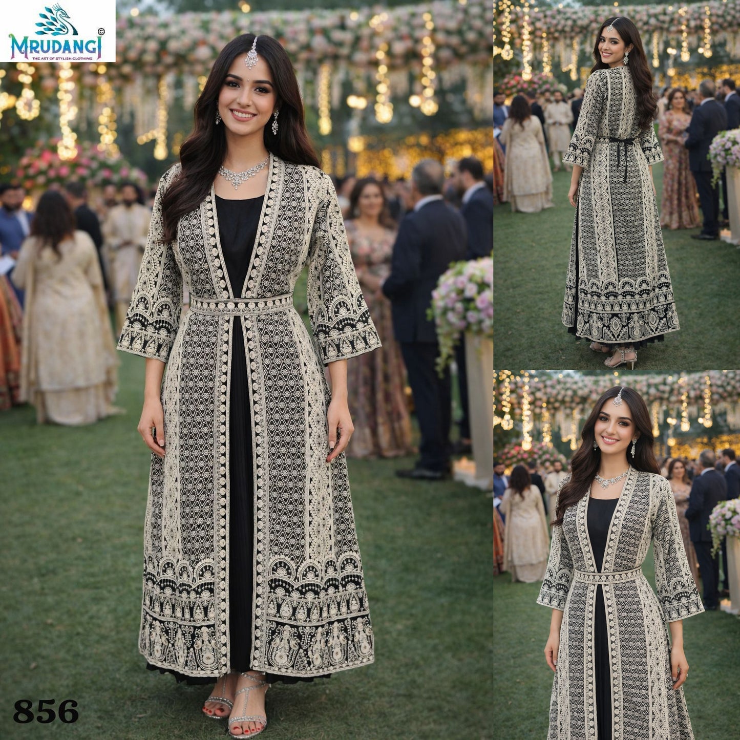 856 Heena Mrudangi Chinon Silk One Piece Gown