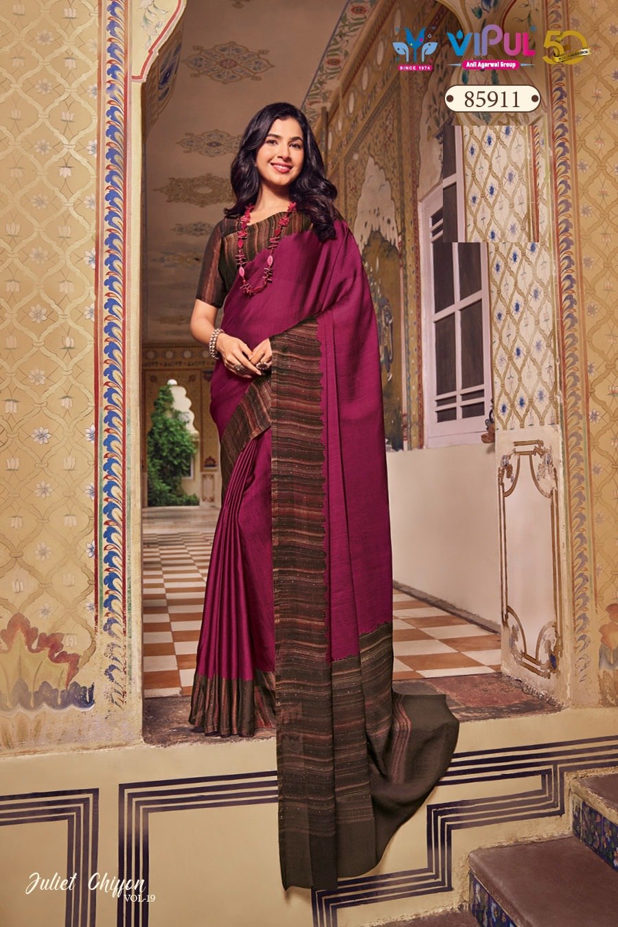 85911 Juliet Vol 19 Vipul Chiffon Sarees
