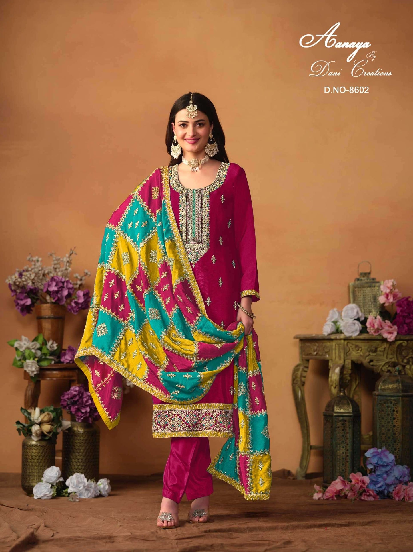 8602 Aanaya Vol 186 Dani Creation Silk Pakistani Salwar Suits