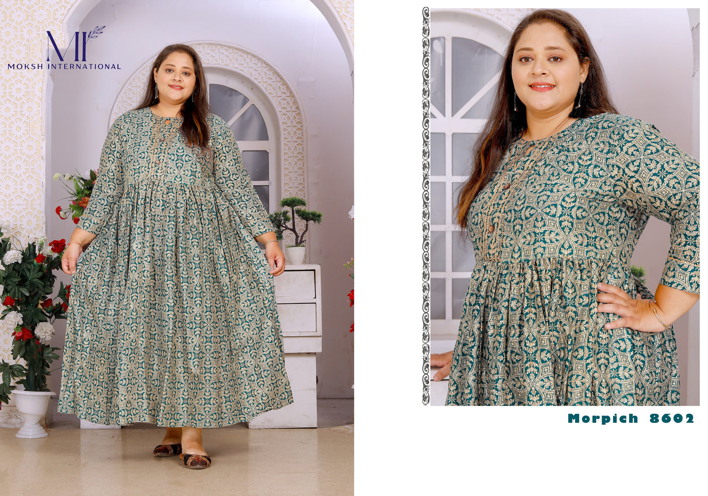 8602 Big Size Vol 1 Moksh Long One Piece