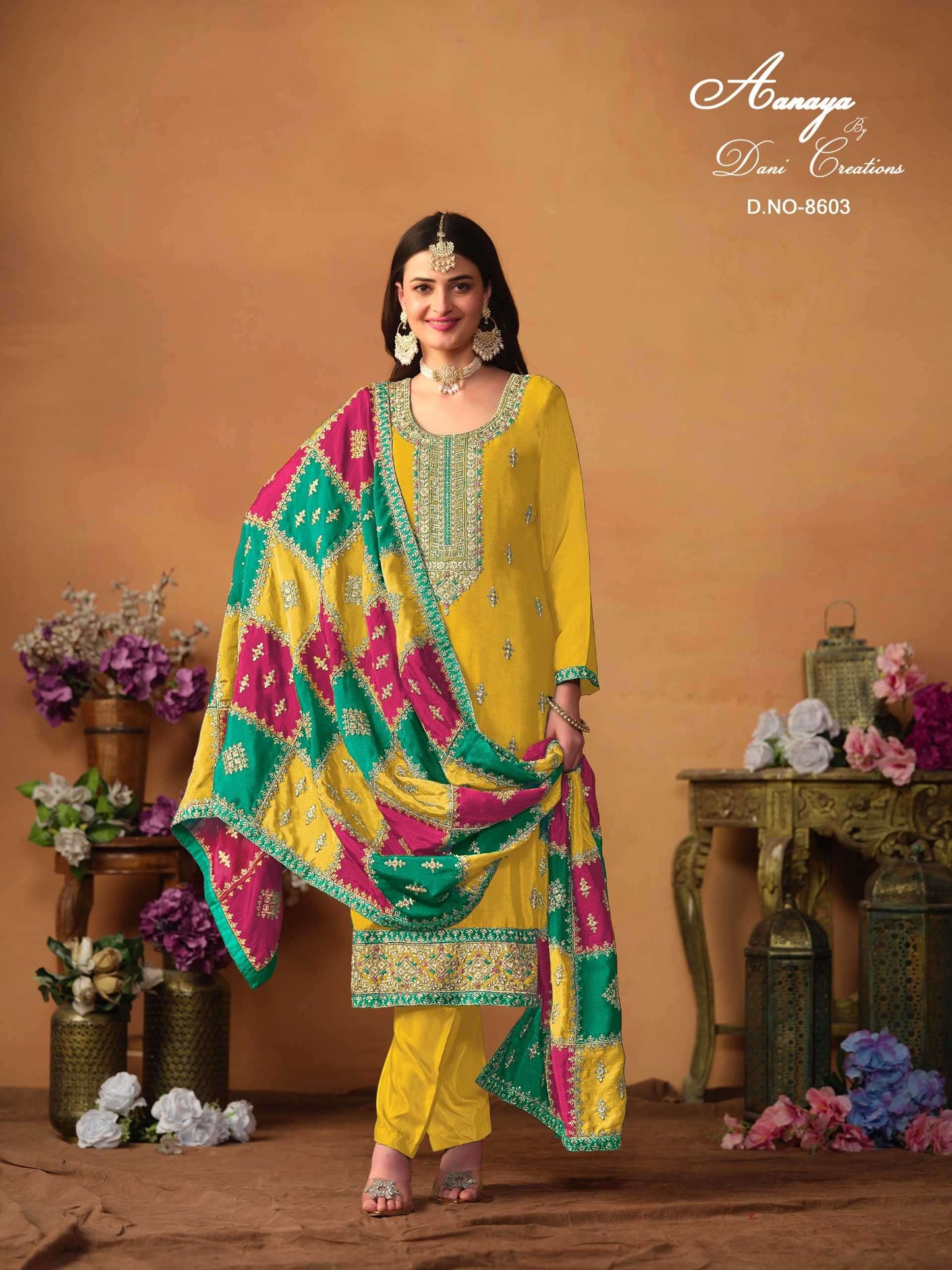 8603 Aanaya Vol 186 Dani Creation Silk Pakistani Salwar Suits