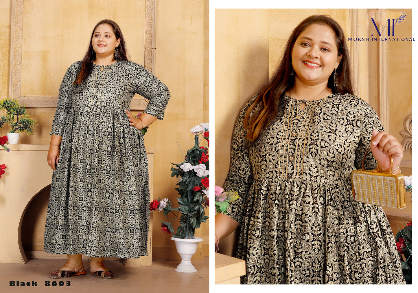 8603 Big Size Vol 1 Moksh Long One Piece