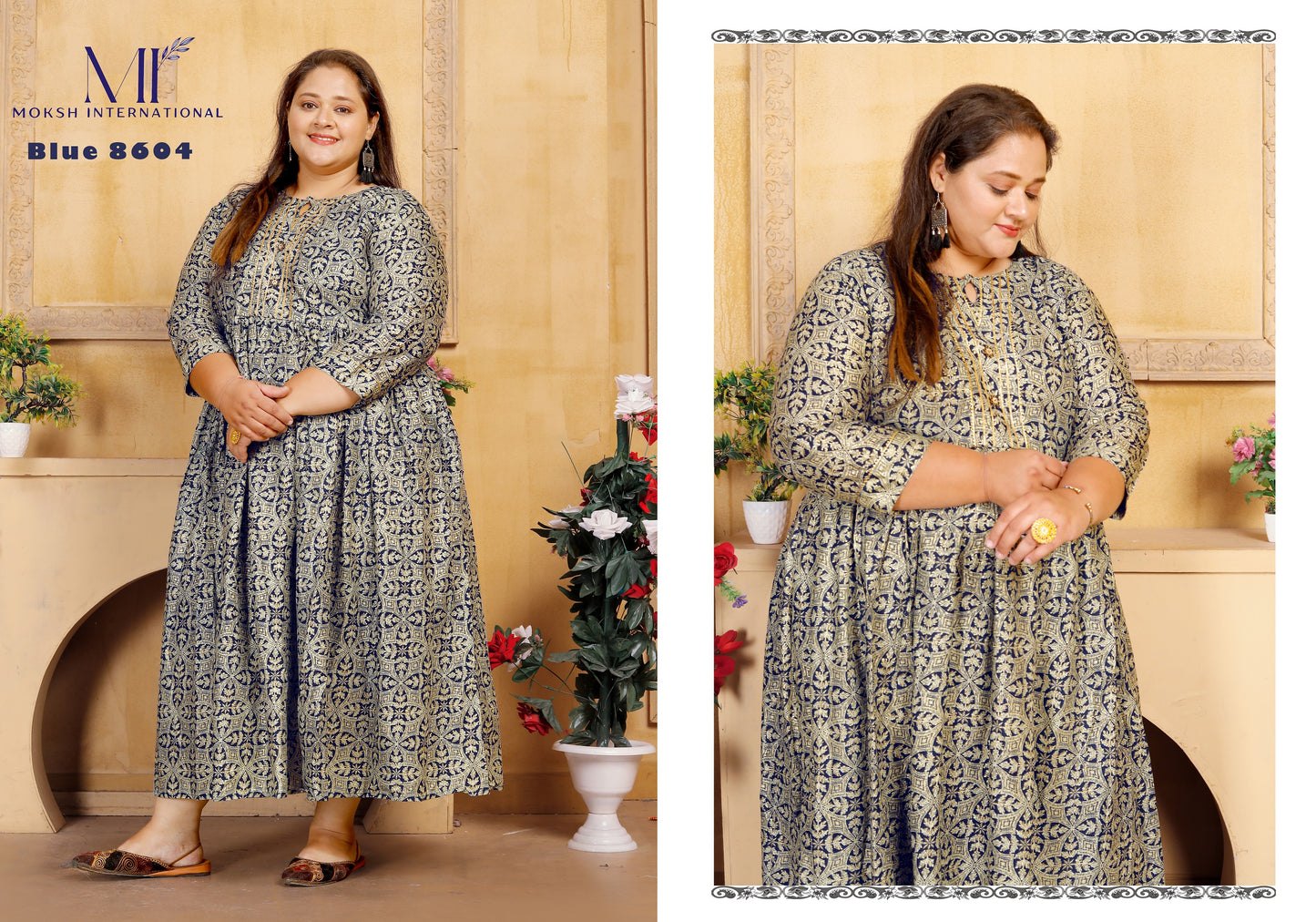 8604 Big Size Vol 1 Moksh Long One Piece