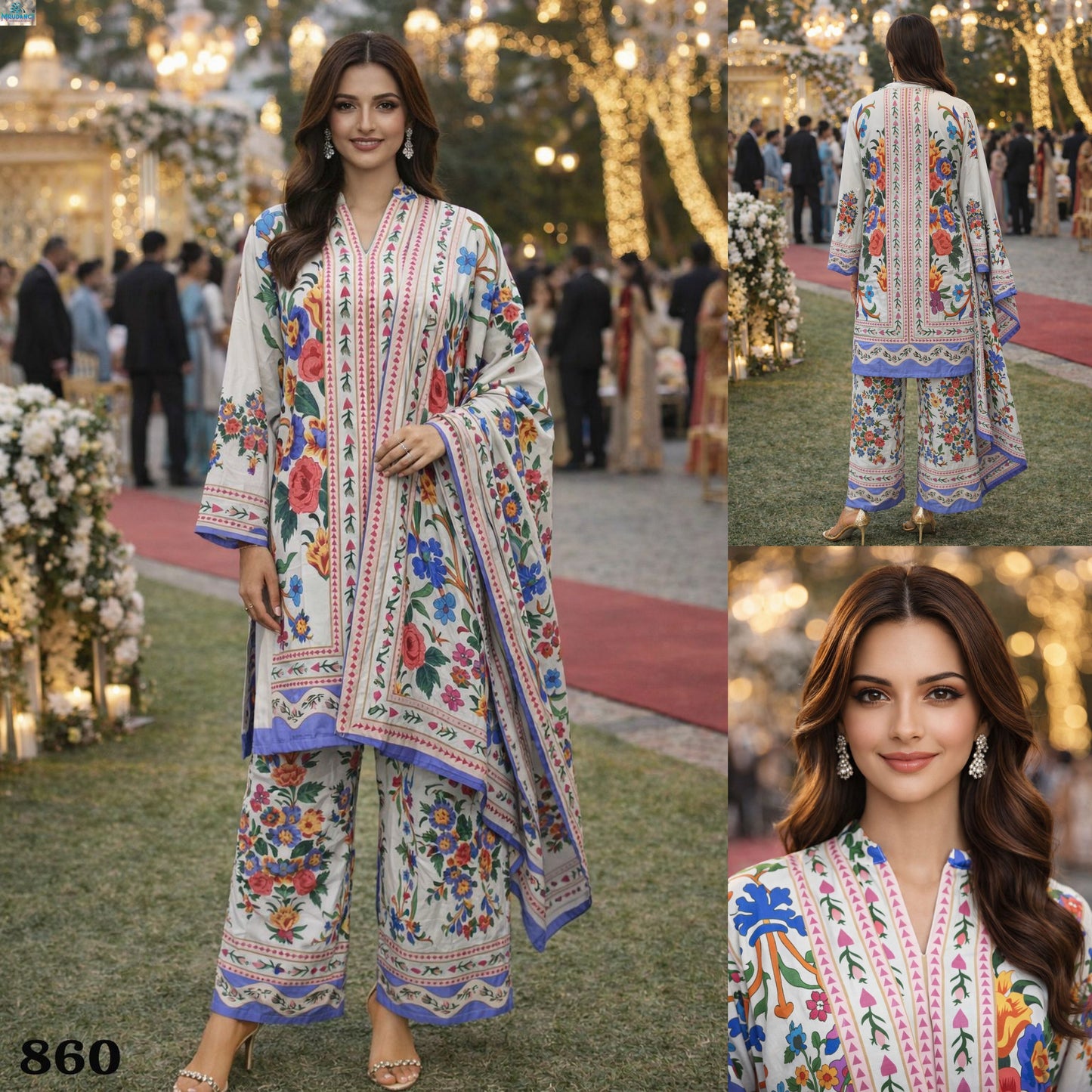 860 Meena Mrudangi Premium Rayon Karachi Readymade Suit