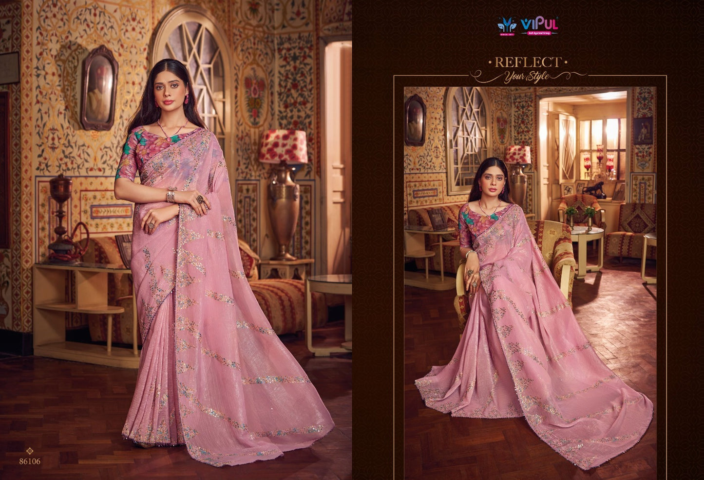 86106 Alia Vipul Chiffon Sarees