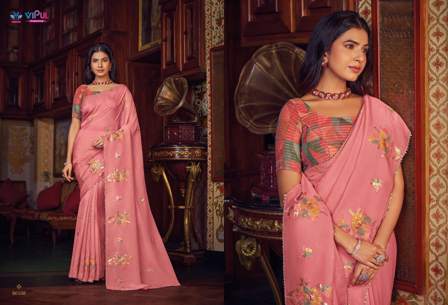 86108 Alia Vipul Chiffon Sarees