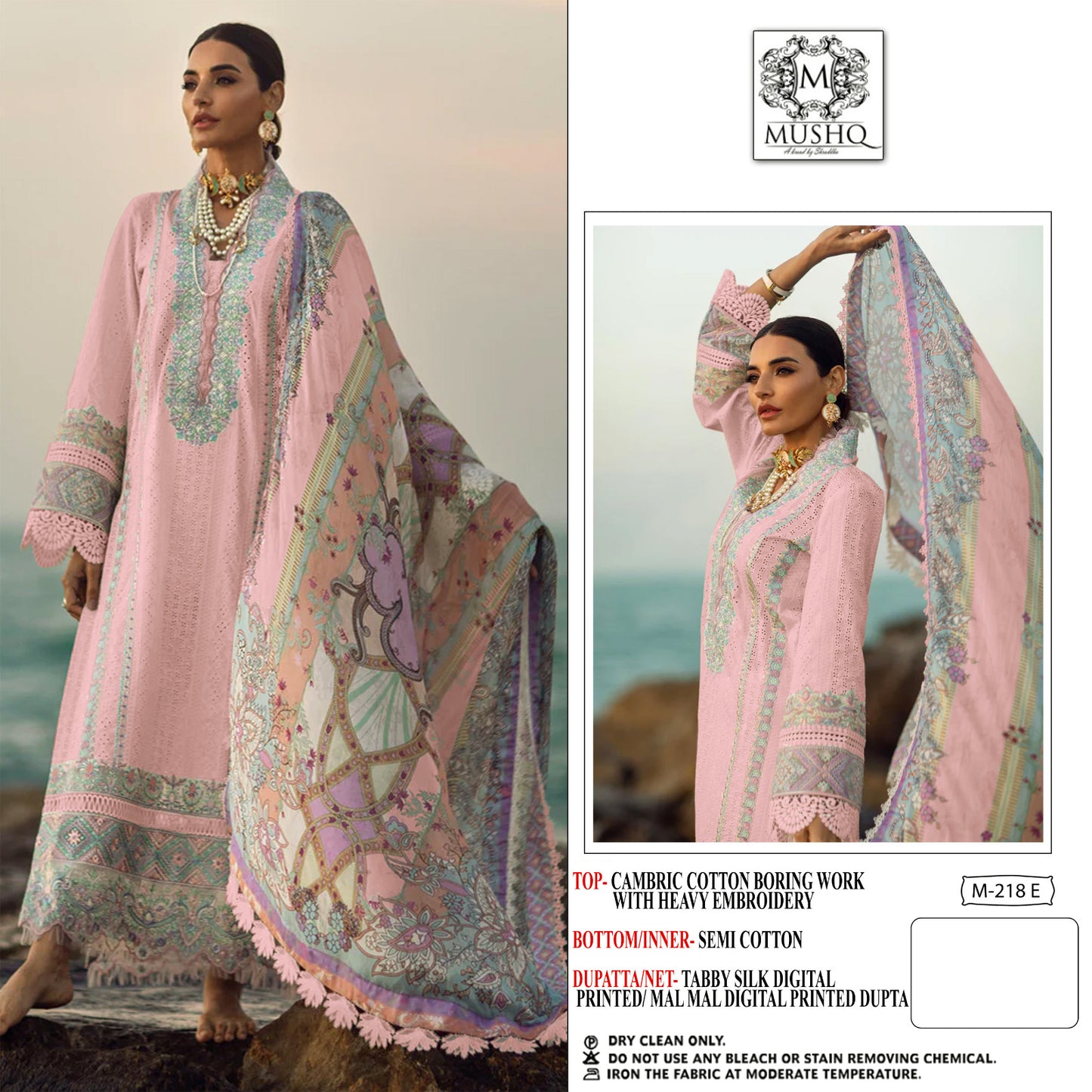 M-218-E Mushq Pakistani Salwar Suits