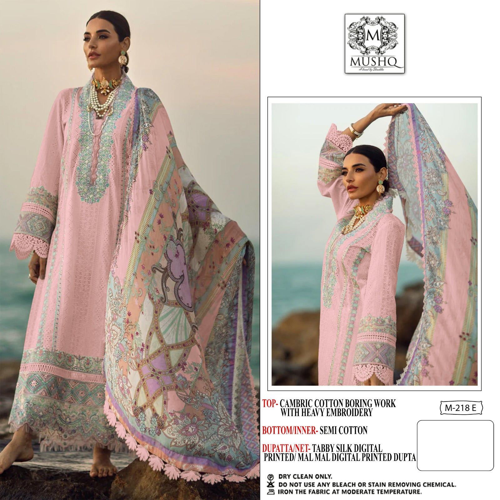 M-218-E Mushq Pakistani Salwar Suits