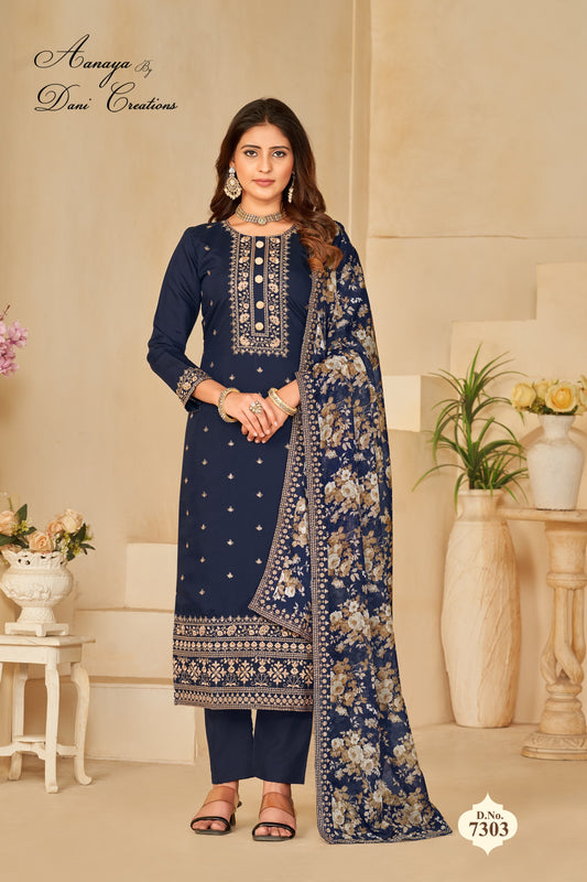 7303 Aanaya Vol 173 Dani Creation Unstitched Suits