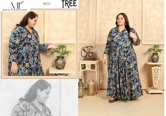 8624 Tree Vol 1 Moksh Long Rayon One Piece Gown