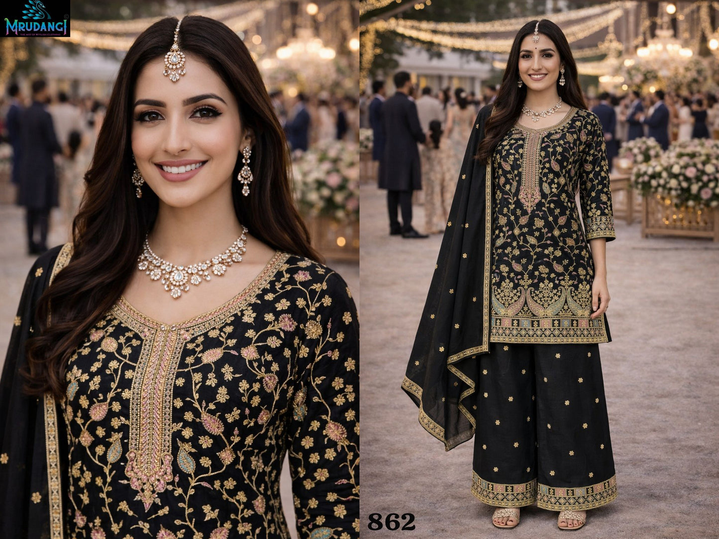 862 Veena Mrudangi Real Chinon Readymade Suits