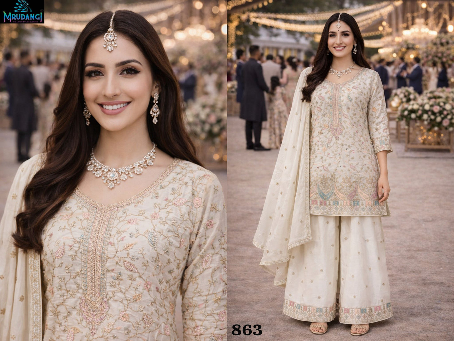 863 Veena Mrudangi Real Chinon Readymade Suits