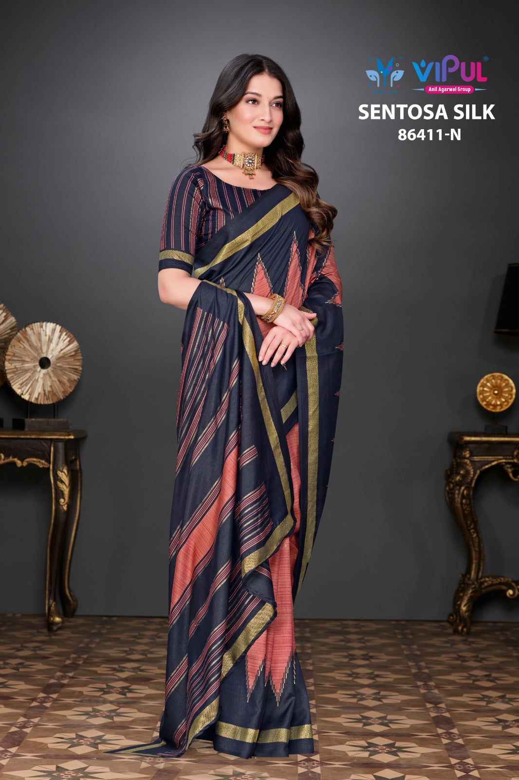 86411-N Sentosa Vipul Soft Silk Sarees