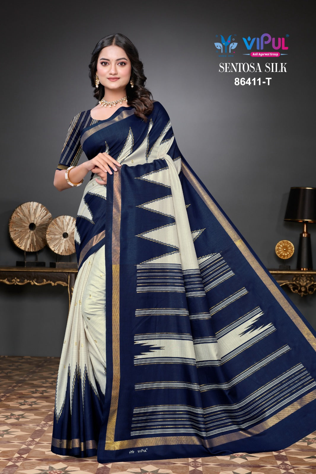 86411-T Sentosa Vipul Soft Silk Sarees
