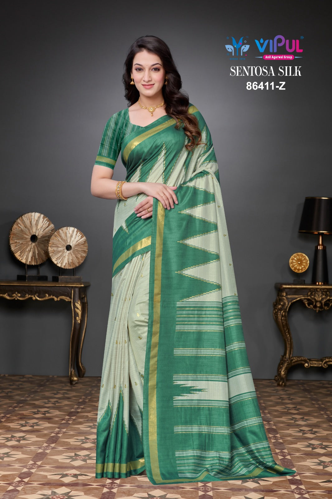 86411-Z Sentosa Vipul Soft Silk Sarees