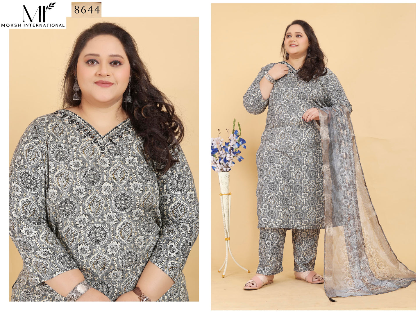 8644 Big Size Royal Vol 1 Moksh Jacquard Readymade Suits