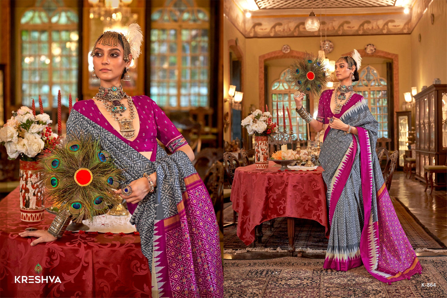 864 Pankhpatola Kreshva Pv Silk Sarees