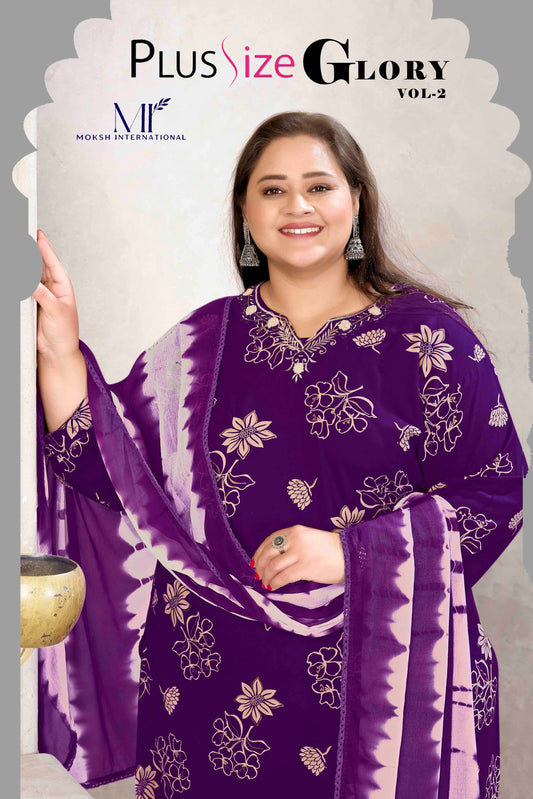 8668 Plus Size Glory Vol 2 Moksh Premium Rayon Readymade Suits