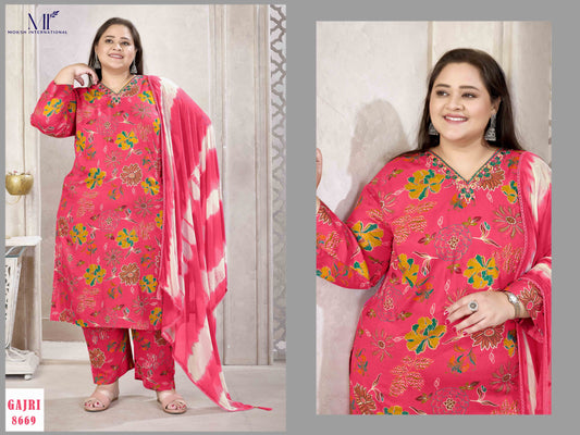 8669 Plus Size Glory Vol 2 Moksh Premium Rayon Readymade Suits