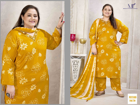 8670 Plus Size Glory Vol 2 Moksh Premium Rayon Readymade Suits