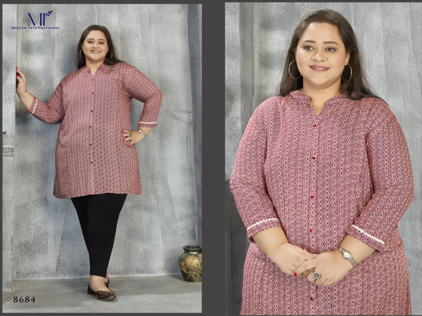 8684 Comfort Vol 1 Moksh Premium Chanderi Short Kurti