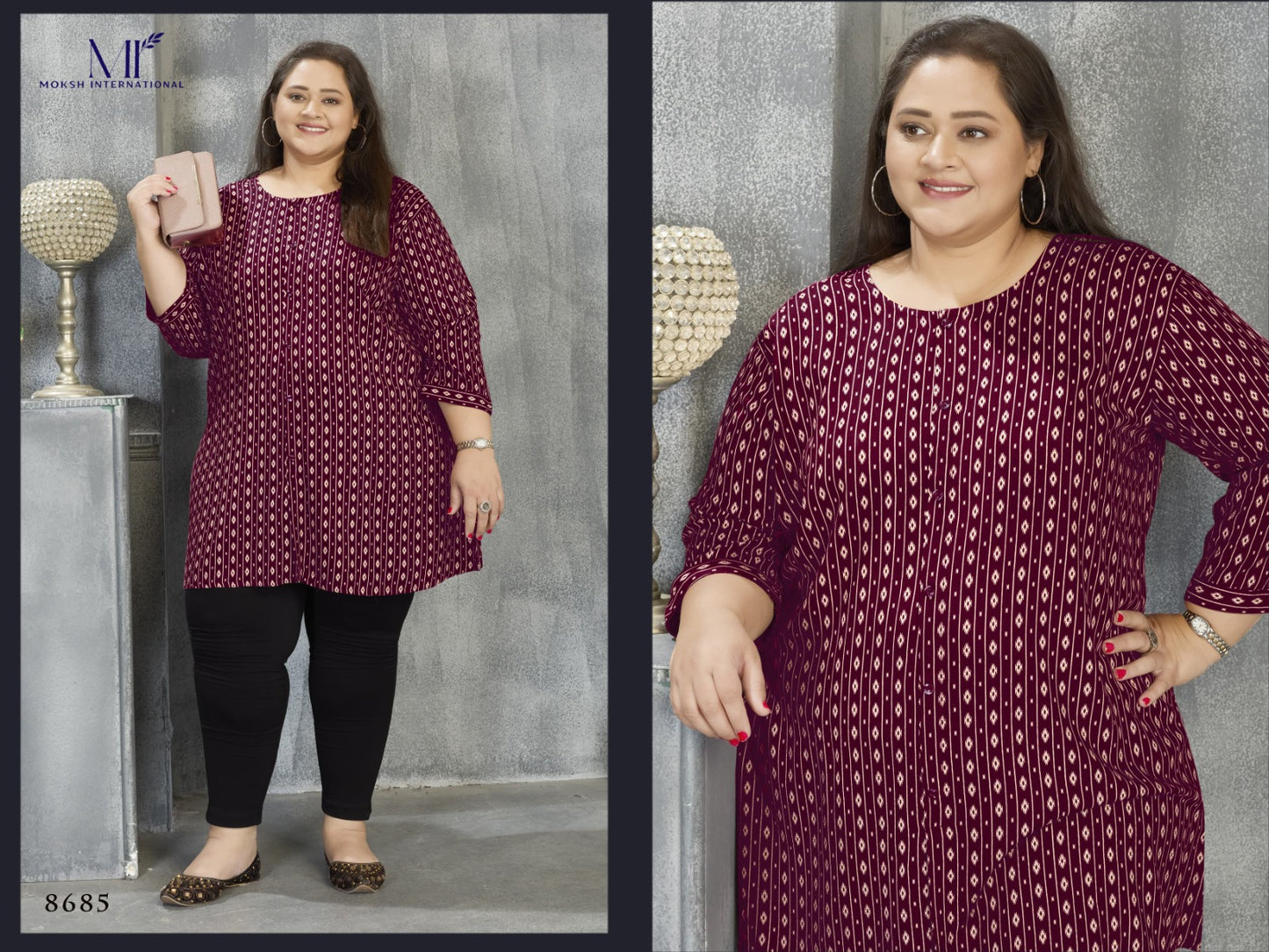 8685 Comfort Vol 1 Moksh Premium Chanderi Short Kurti