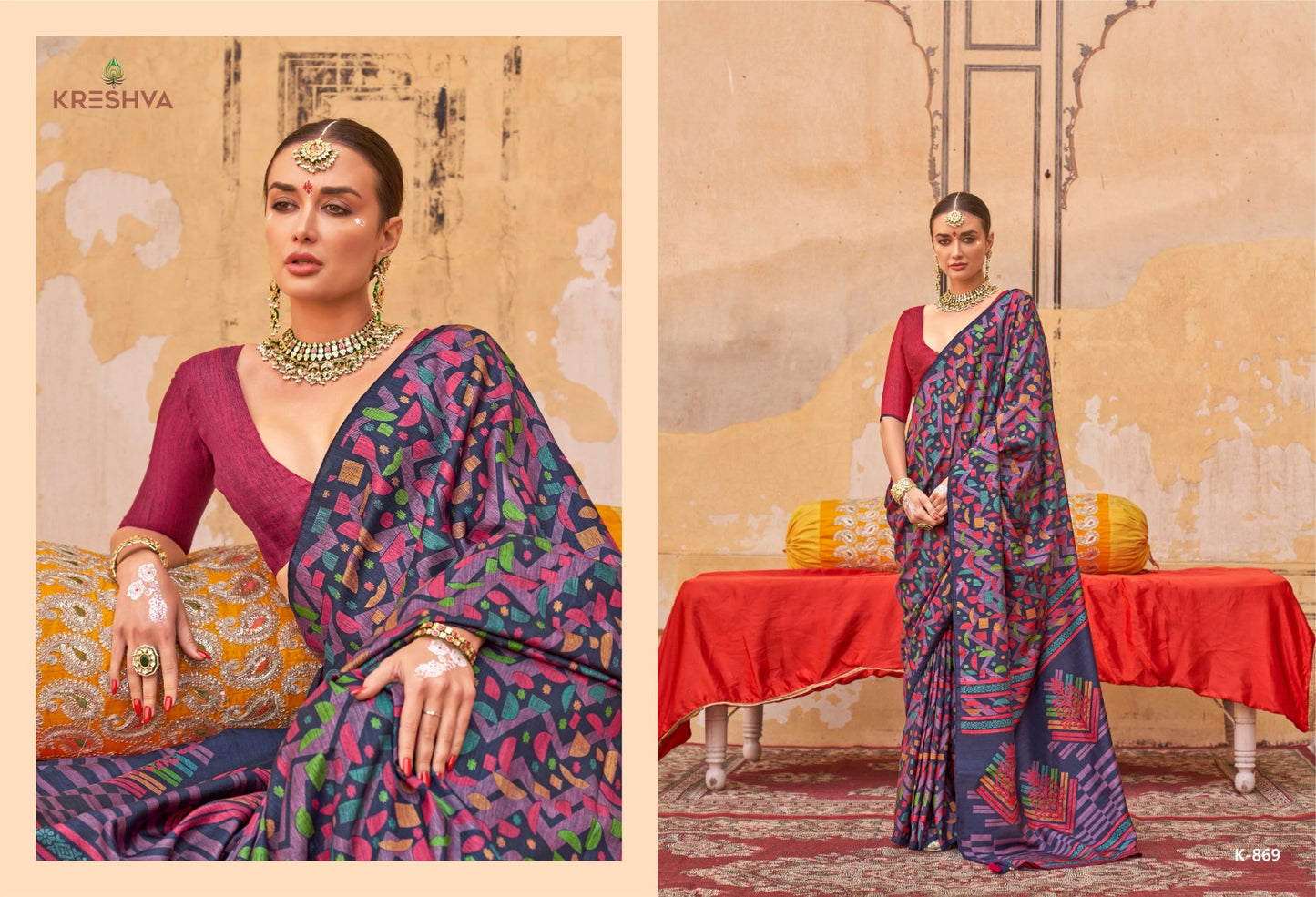 869 Rag Malhari Kreshva Silk Sarees