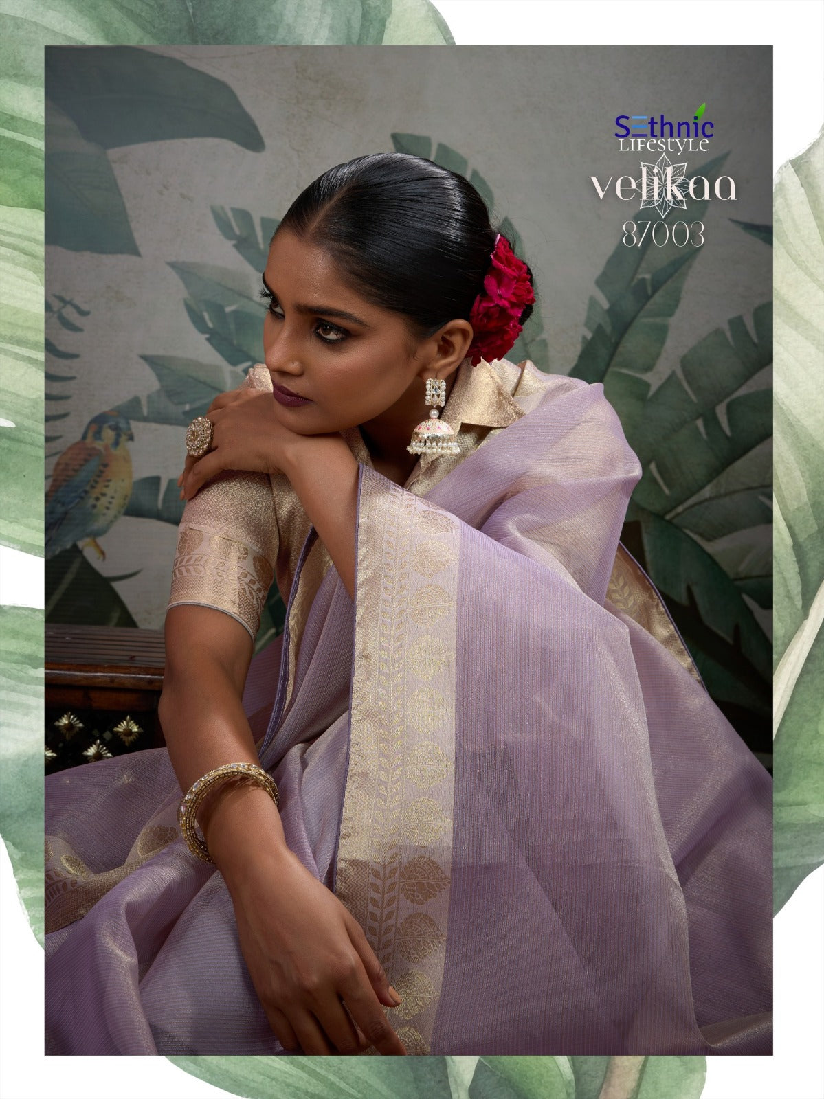 87003 Velikaa Sethnic Tissue Sarees