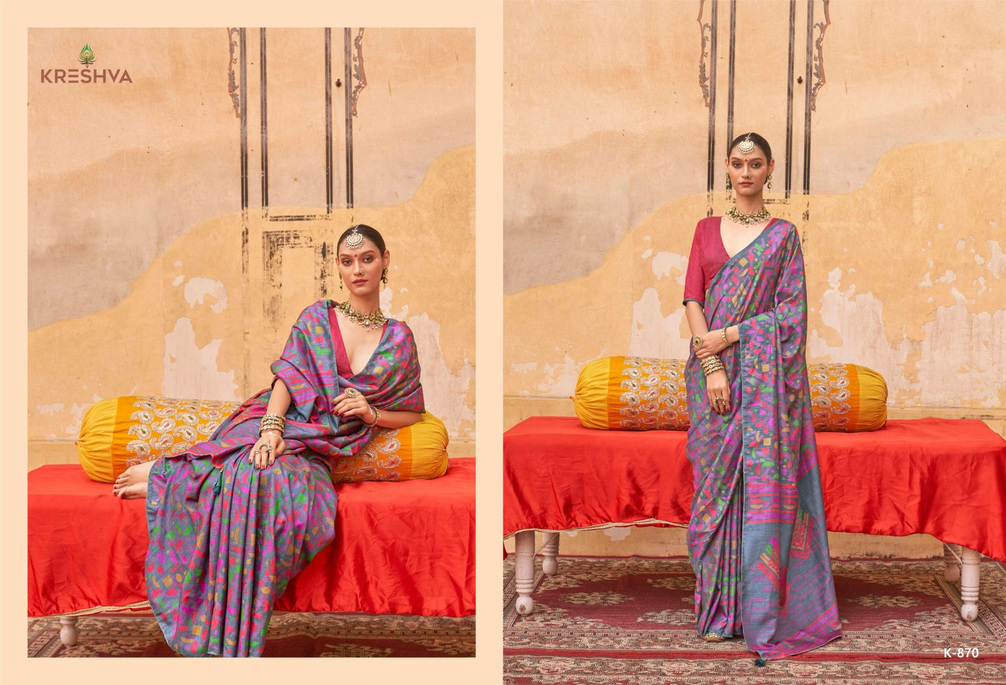 870 Rag Malhari Kreshva Silk Sarees