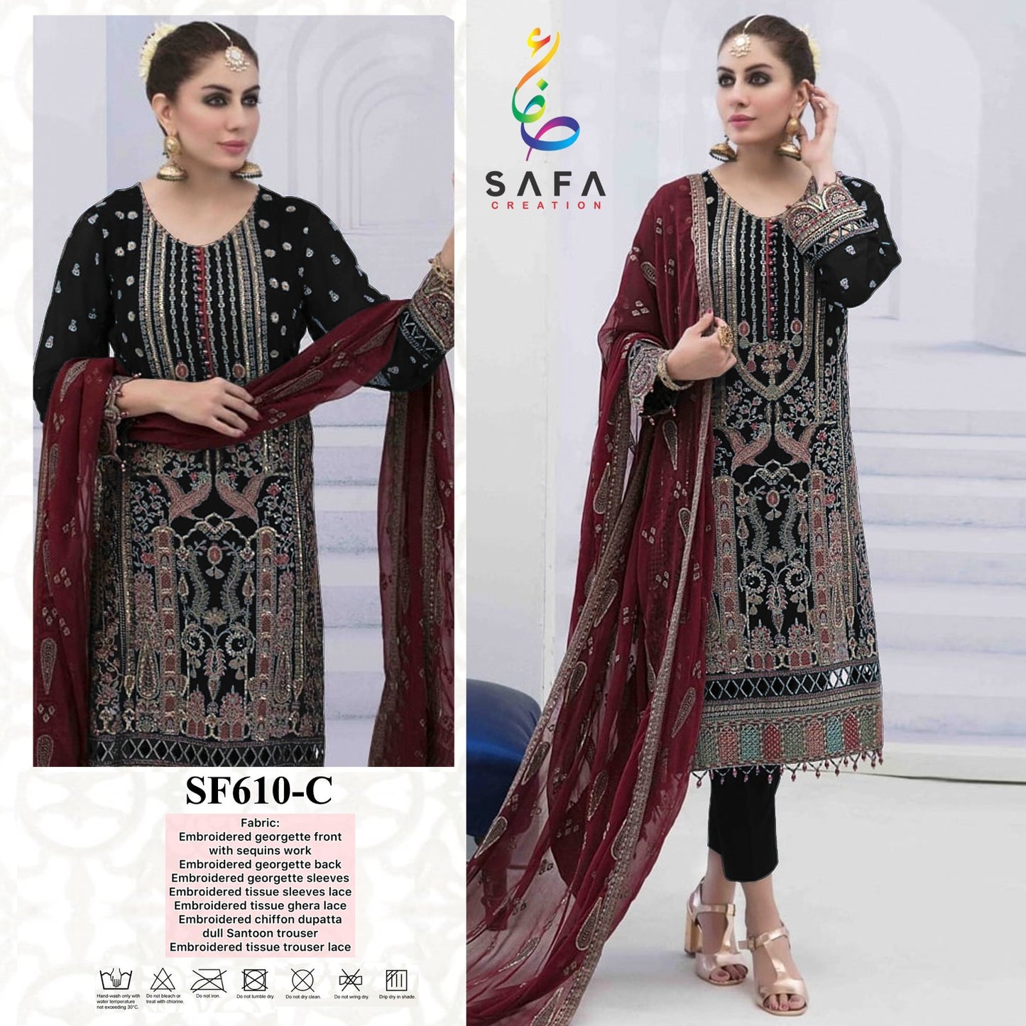 610-C Safa Creation Pakistani Salwar Suits