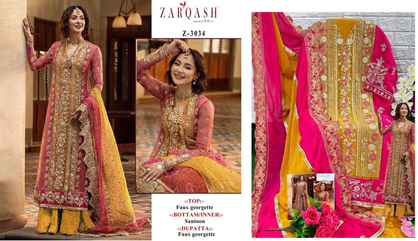 3034 Zarqash Pakistani Salwar Suits