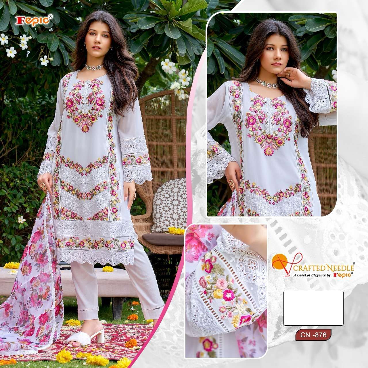 876 Crafted Needle Pakistani Readymade Suits
