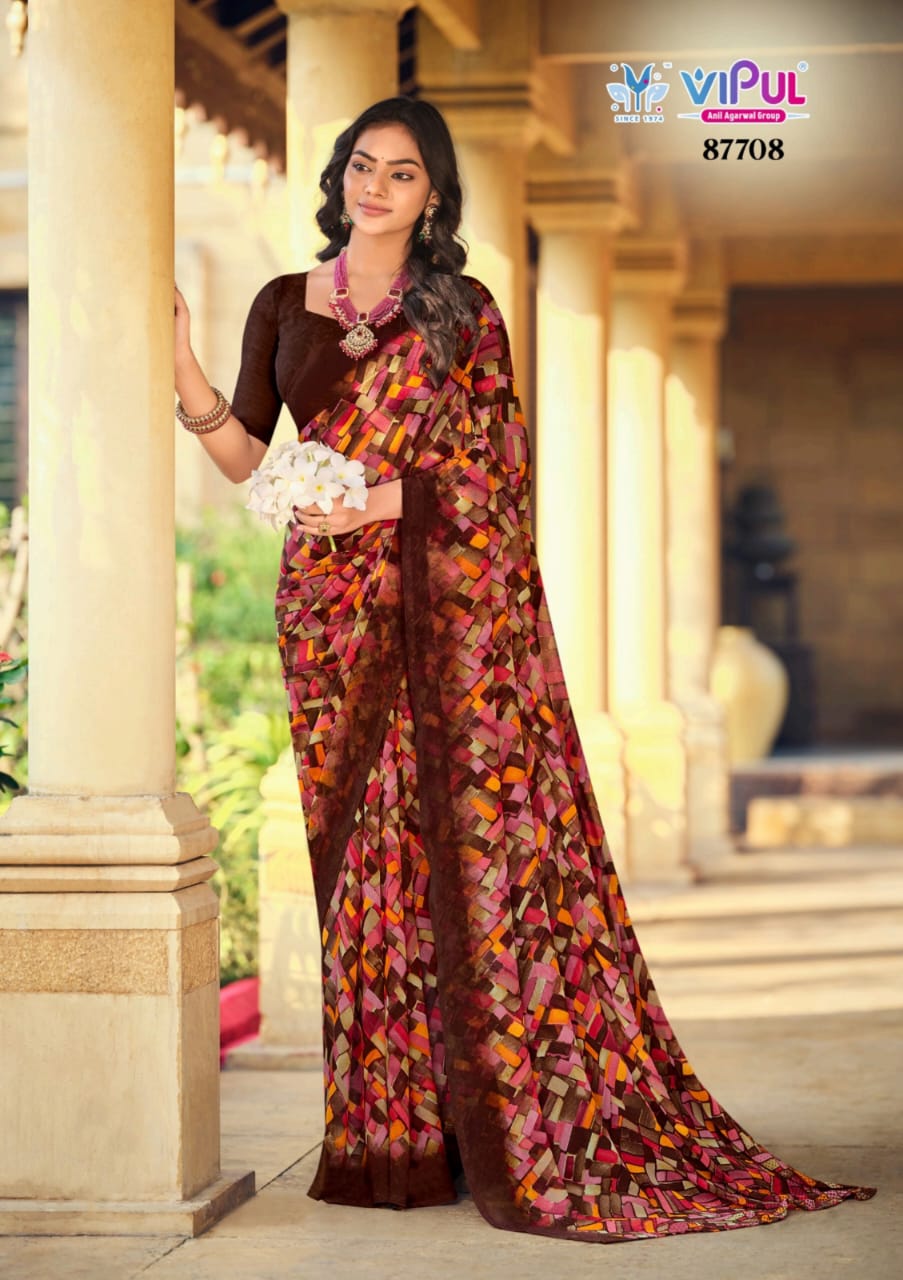 87708 Simran Vipul Georgette Sarees