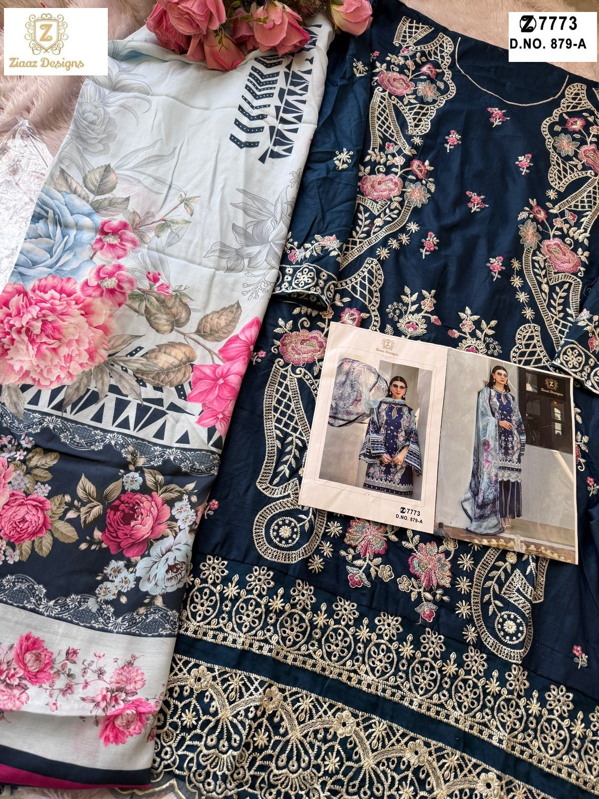 879-A Ziaaz Designs Embroidery Pakistani Salwar Suits