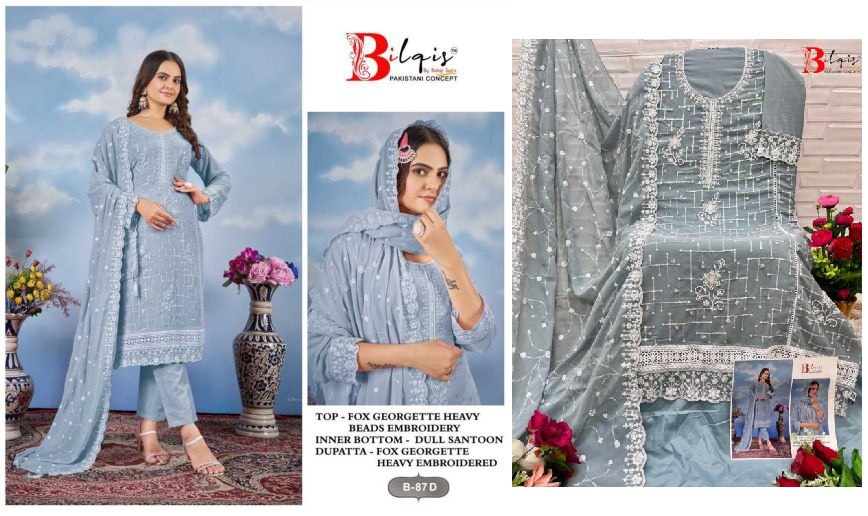 87D Bilqis Georgette Pakistani Salwar Suits