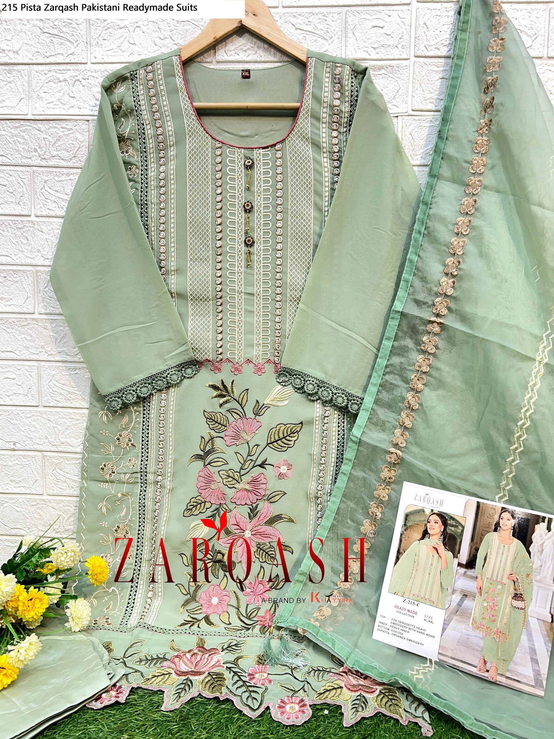 215 Pista Zarqash Pakistani Readymade Suits