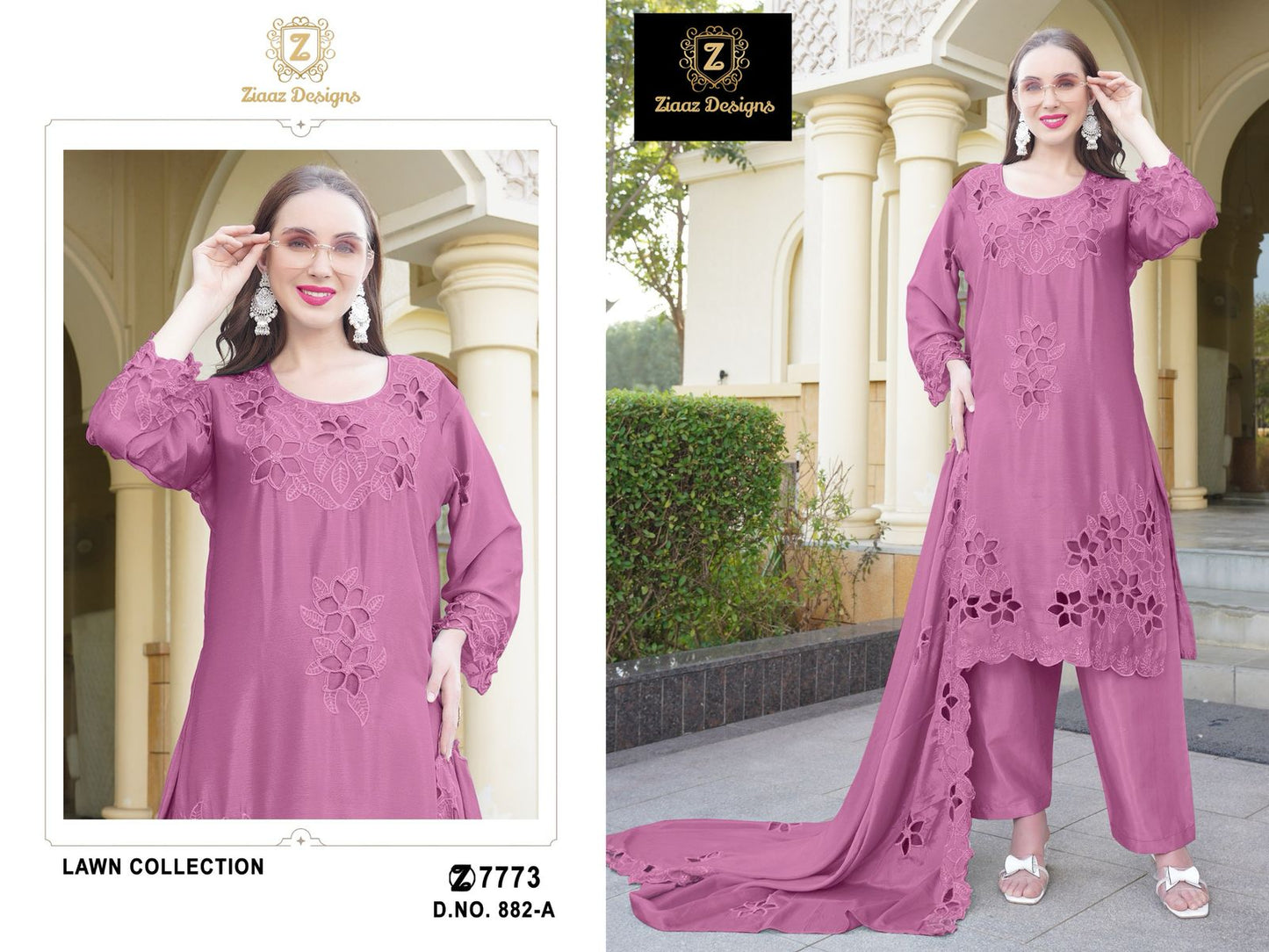 882-A Ziaaz Designs Handwork Pakistani Salwar Suits